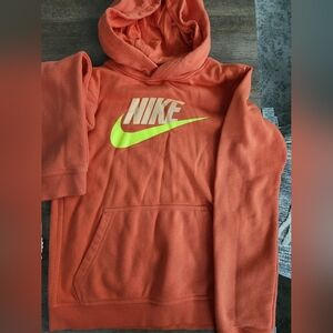 Nike Orange Sweatshirt Hoodie Casual Athletic Style Youth XL